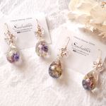 9/12 20:00〜 <ブルー&イエロー>swag & pearl dropピアス/イヤリング 