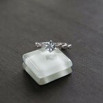 アクアマリン　トライアングルCZリング　SILVER925
