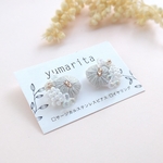 〜柔〜　花咲  刺繍ピアス /イヤリング   受注制作 (*´˘`*)  送料無料        