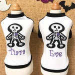 ハロウィン　スカル　ラグランスリーブ　犬服 刺繍 アップリケ ネーム入れ