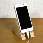 木製　スマホスタンド（ホワイトオーク製）