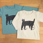 にゃんこTシャツ 長袖 90-100 送料無料