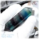📜 天然レインボーブルーフローライトダブルポイント♪No.4098