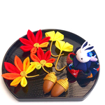 紅葉　もみじ　いちょう　どんぐり　うさぎ　小さい秋見つけた　ちりめん細工　可愛い　かわいい　つまみ細工　和小物