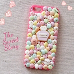 iPhone5/5s専用☆デコケース(パフューム・アイシングクッキー＊マーブルチョコ / ホットピンク)