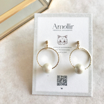 パールピアス ピアス ゴールドフープ コットンパール アンティーク リング ゴールド イヤリング サージカルステンレス ホワイト 白/コットンパールのフープピアス