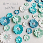 お花シール　light blue 40枚セット