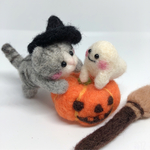 ハロウィン🎃猫置物⑨ 羊毛フェルト