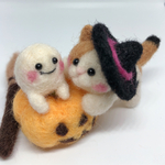 ハロウィン🎃猫置物①  羊毛フェルト