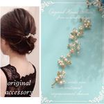 【再販×62💐大人気】アイボリー&ゴールド💐お呼ばれなどに♡ 小枝の大人可愛いヘアアクセサリー かすみ草風   ウェディング  ブライダル 和装 