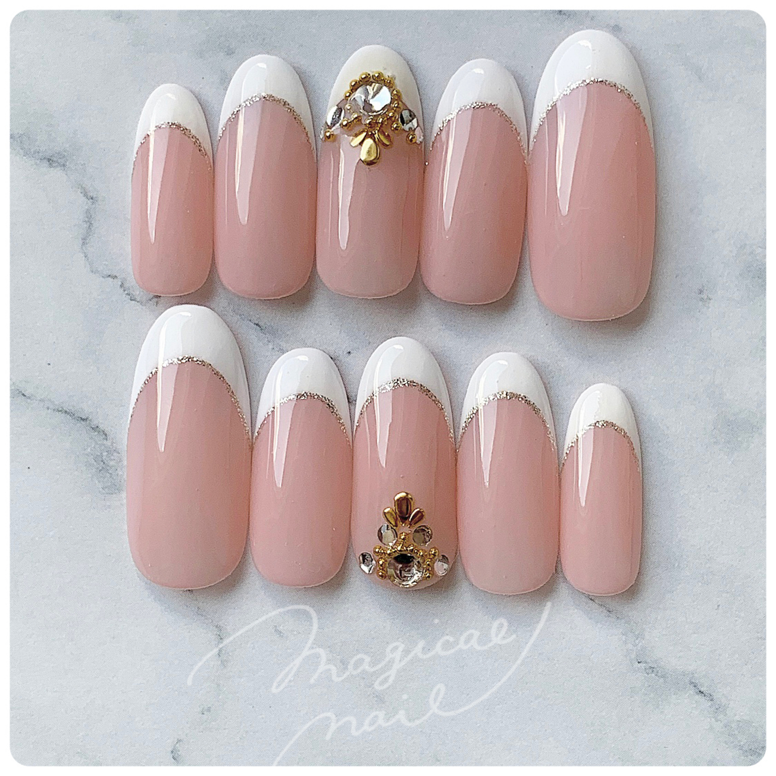 きれい♢﻿上品フレンチネイル ブライダル 結婚式 白フレンチ