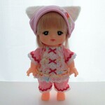 メルちゃんサイズ　パジャマ3点セット　ピンクケーキ柄　服　ソランちゃんサイズ