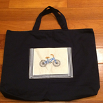 手刺繍入り手提げバッグ♫通学・通園・お稽古バッグに最適！