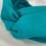 国産オーガニックコットンダブルガーゼのクロスヘアターバン　エメラルドグリーン