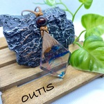 《20%OFF》ウッドレジンペンダント【赤と青の共演】