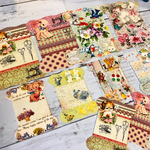 レトロアニマルのオリジナルコラージュ♡糸巻き型カード　クラフト用紙のタイプ