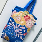 七五三お着物リメイク　水色　ハンドメイド巾着エコバッグ