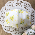 ミモザ柄マスク　立体マスク　裏地ダブルガーゼ　子供用サイズも対応　1枚