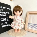 ローズワンピース&レースのフラワーヘアバンドセット＊メルちゃん ソランちゃんの服＊