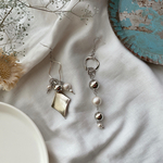 【Cotton pearl】　silver color  asymmetry♢ピアス