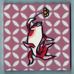 金魚づくし 切り絵のファブリックパネル