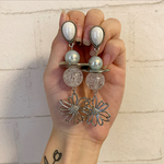 シルバーフラワーピアス