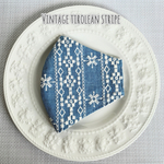 🆕 美人マスク☆Vintage tirolean stripe/ビンテージデニムブルー　 快適、息がしやすい！ Autumn&Winter