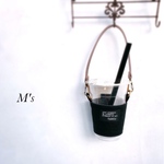 【人気NO.2 BLACK&BLACK】送料無料　お洒落に可愛く持ち歩き♪M'sのドリンクホルダー（持ち手付き）選べるサイズ