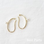 2pcs イヤーカフ パール ゴールド