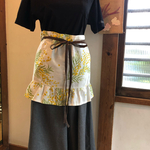 カフェエプロン エプロン ミモザ 送料込み