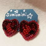 umiumimi ハートのイヤリング（ルージュ）