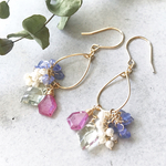 Sale＊ピンクサファイアとグリーンアメジストのピアス