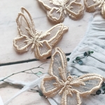 ４枚【eb90-2-S】ゴールド  蝶々パーツ 　刺繍　 オーガンジー　  変更あり