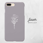 くすみパープル　花束iPhoneケース
