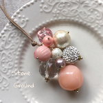 gorogoro*ロングネックレス　Pink★White