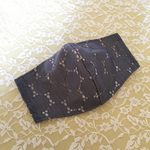 レースの立体マスク　グレー　接触冷感生地使用