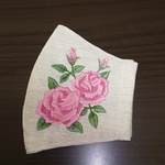 ＊敬老の日＊秋・冬マスク【刺繍マスク】立体マスク  刺繍    ピンクローズ