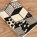 【文庫本】ゴムバンド栞付ブックカバー★レトロモダン キューブ★モノトーン