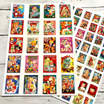 レトロな絵本表紙のダイカットラベル　2サイズ　2枚