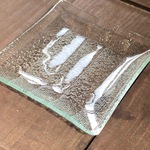 銀モール　　小皿　昭和レトロガラス　アンティーク　型ガラス　もったいないをカタチに　思い出と一緒に