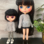 【送料無料】ミディブライス 手編み モヘアセーター〈ブルーグレー〉