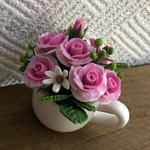薔薇のミニカップ  d  樹脂粘土 ミニチュア