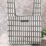 エコバッグ　モノトーン　グレー　格子　コンビニサイズ