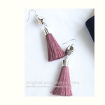 【2点限定】秋のシルクタッセル♡ボルドー　ピアス/イヤリング