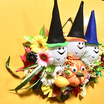 お花屋さんが作った45cmの特大‼️可愛いオバケ3兄弟のハロウィンボード  ③
