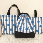 オシャレkidsの為の❤︎入園入学3点セット【水玉×ストライプ】(ブルー)