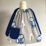 フリーススモック❣️まん丸フクロウさん×ネイビー(120サイズ)