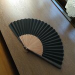 本絹親黒檀扇子（黒）