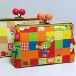 ◆◇レトロポップ市松e がま口通帳ポーチ◇◆