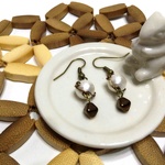 ☆ワイヤーアート　コットンパール　ピアス☆